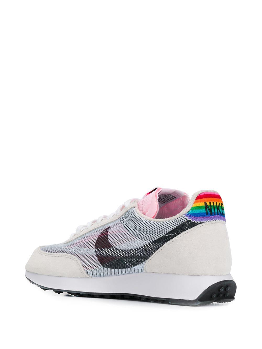 Nike Rainbow Detail Mesh Sneakers in White | Lyst