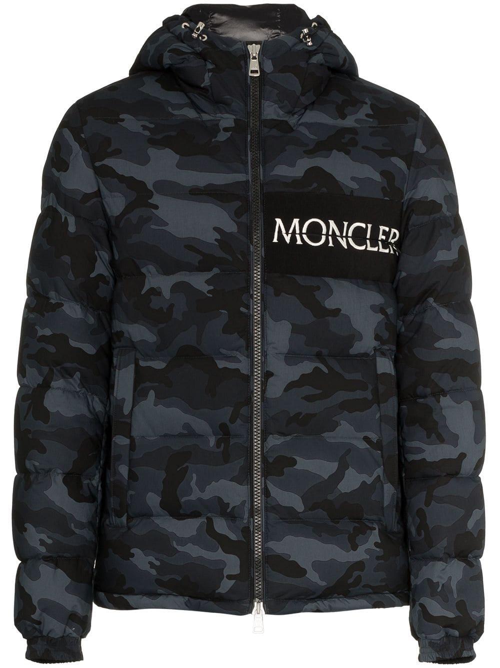 Moncler Cotton Aiton Down-filled Hooded Jacket in Blue for Men | Lyst