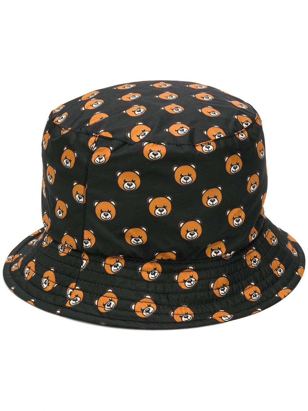 Moschino Canvas Teddy Bear-print Bucket Hat in Black - Lyst