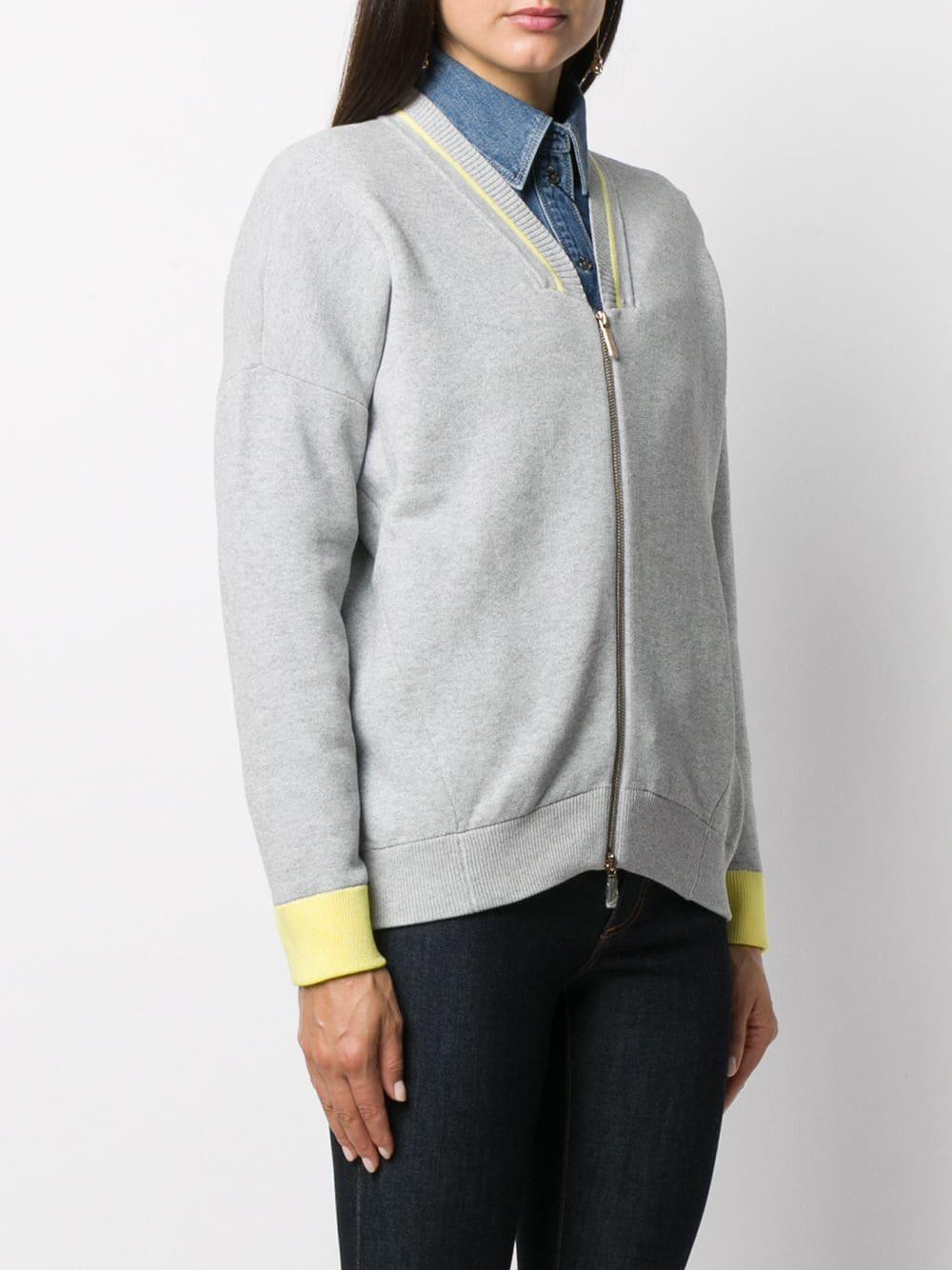 Armani Exchange Zipup Cardigan in Grey (Gray) Lyst