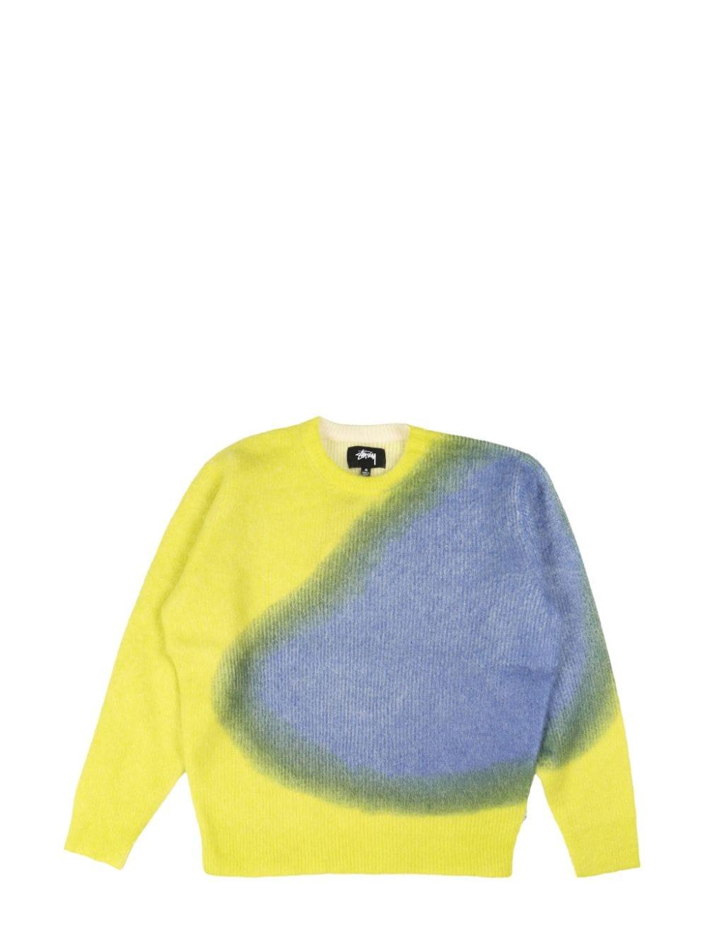 トップス Stussy Brushed Dot Sweater stussy-yellow-Brushed-Dot-