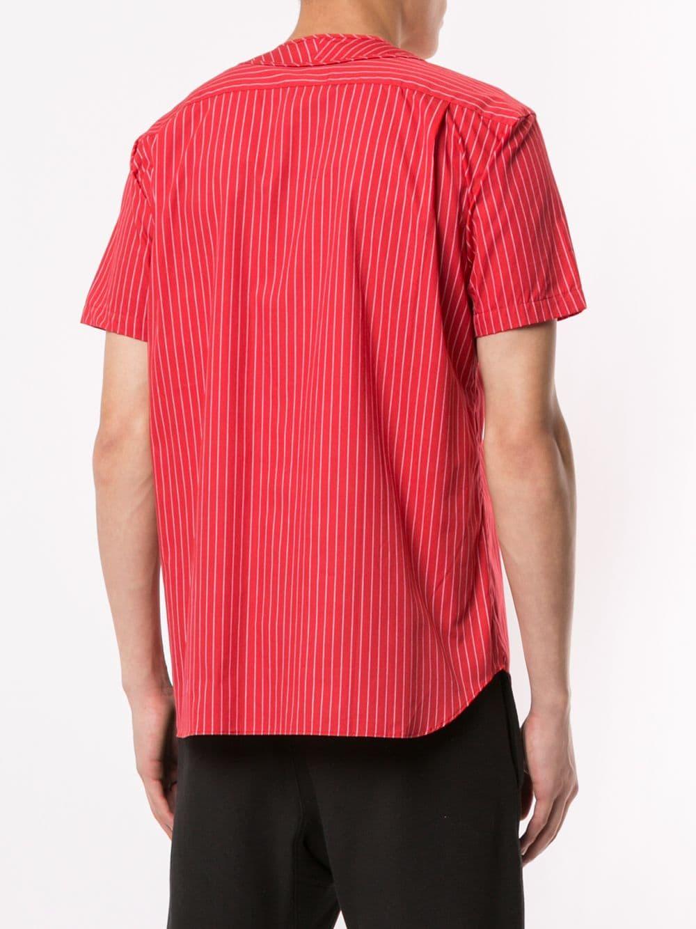 red pinstripe baseball jersey