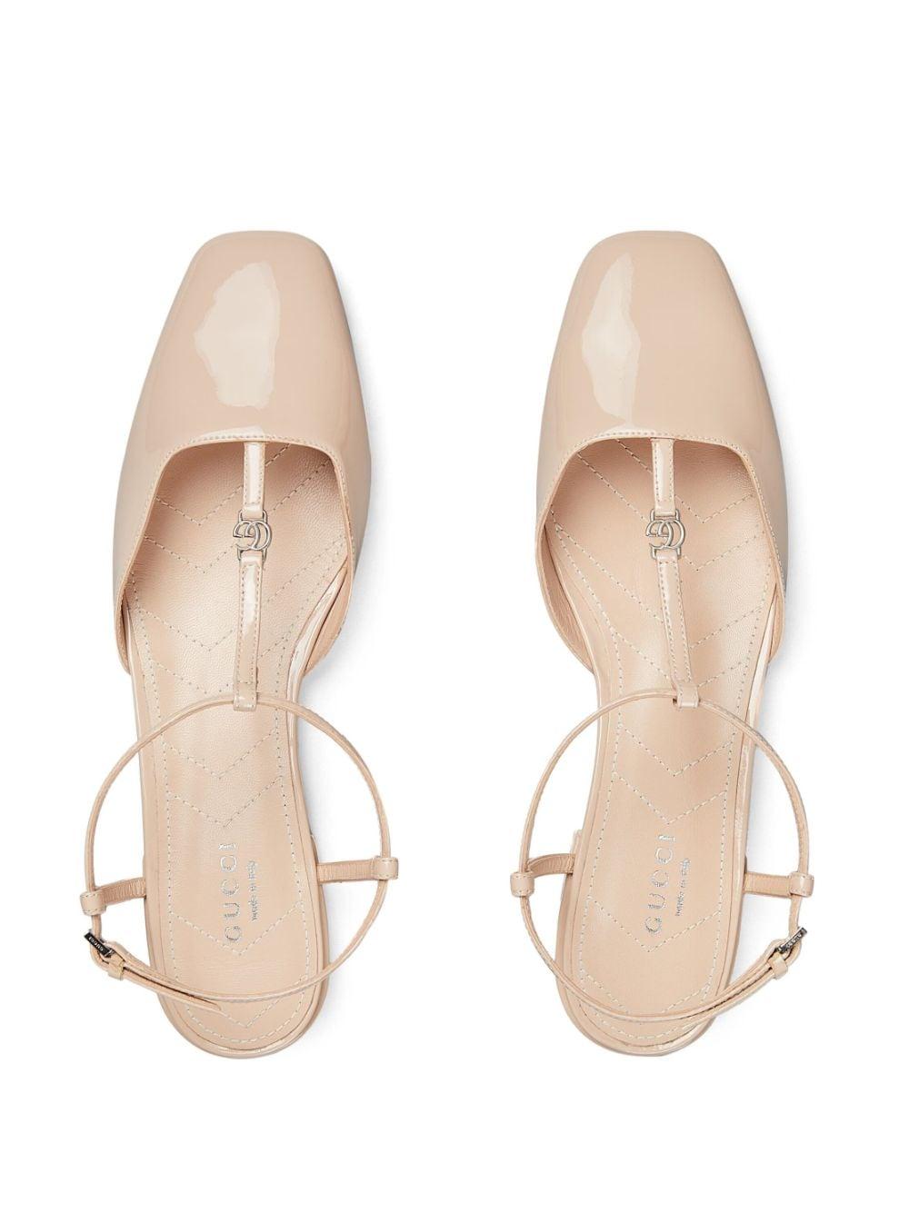 kardinal Withered grænse Gucci Double G Leather Ballerina Shoes in Natural | Lyst