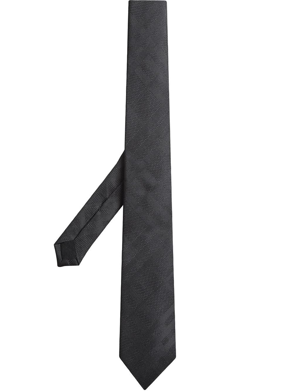 Wordt erger Speel mythologie Burberry Modern Cut Check Tie in Black for Men | Lyst