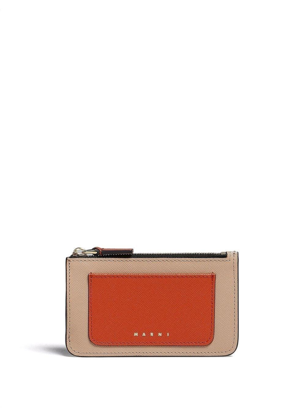 Wallets & purses Marni - Color block saffiano leather card holder