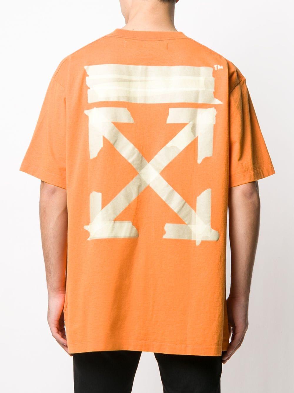Off-White c/o Virgil Abloh Cotton Tape Arrows Print T-shirt in Orange Beige  (Orange) for Men - Lyst