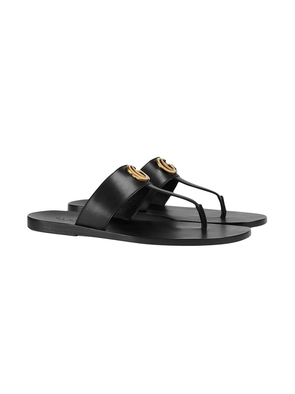 leather thong sandal with double g price