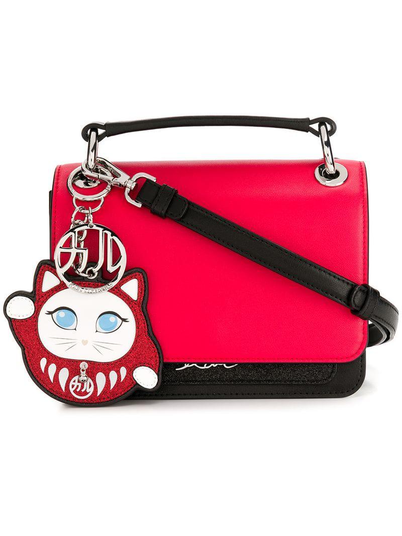 Karl Lagerfeld Leather K/tokyo Pleated Shoulder Bag in Red Lyst