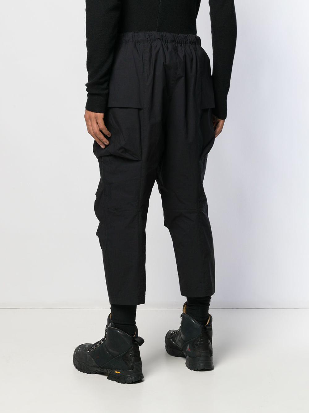 The Viridi-anne Cotton Cargo Double Layer Pants in Black for Men - Lyst