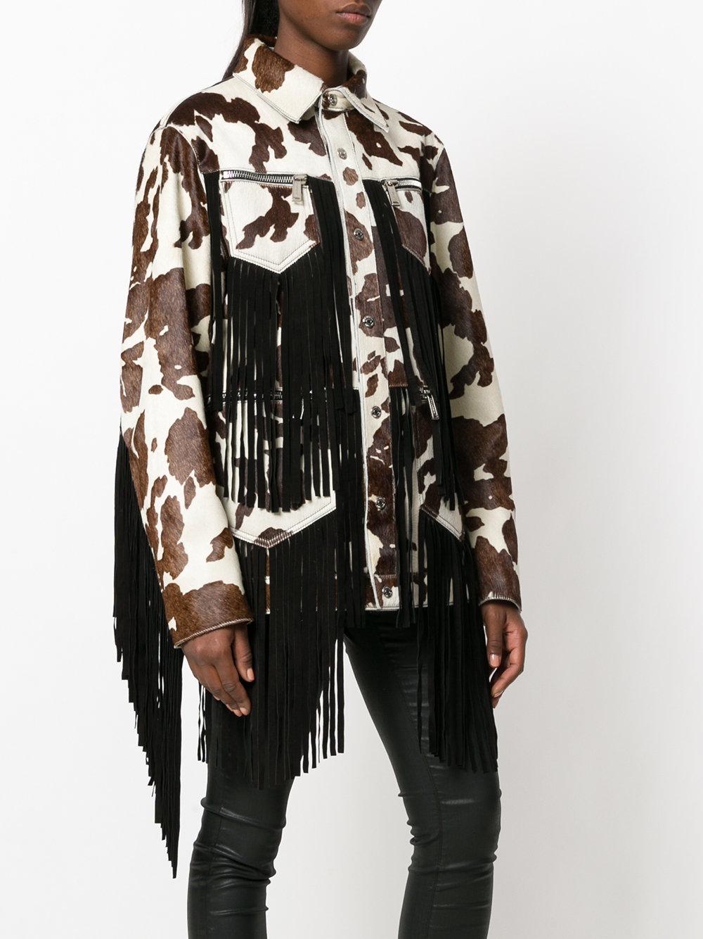 DSquared² Cotton Cow Fringe Jacket in Brown - Lyst
