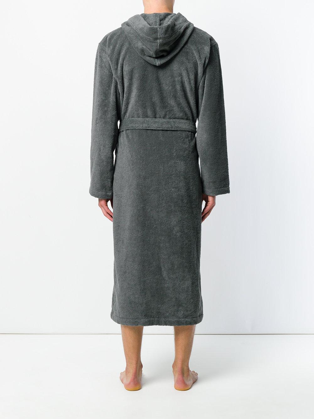 Polo Ralph Lauren Cotton Hooded Oversized Robe in Grey (Gray) for Men | Lyst