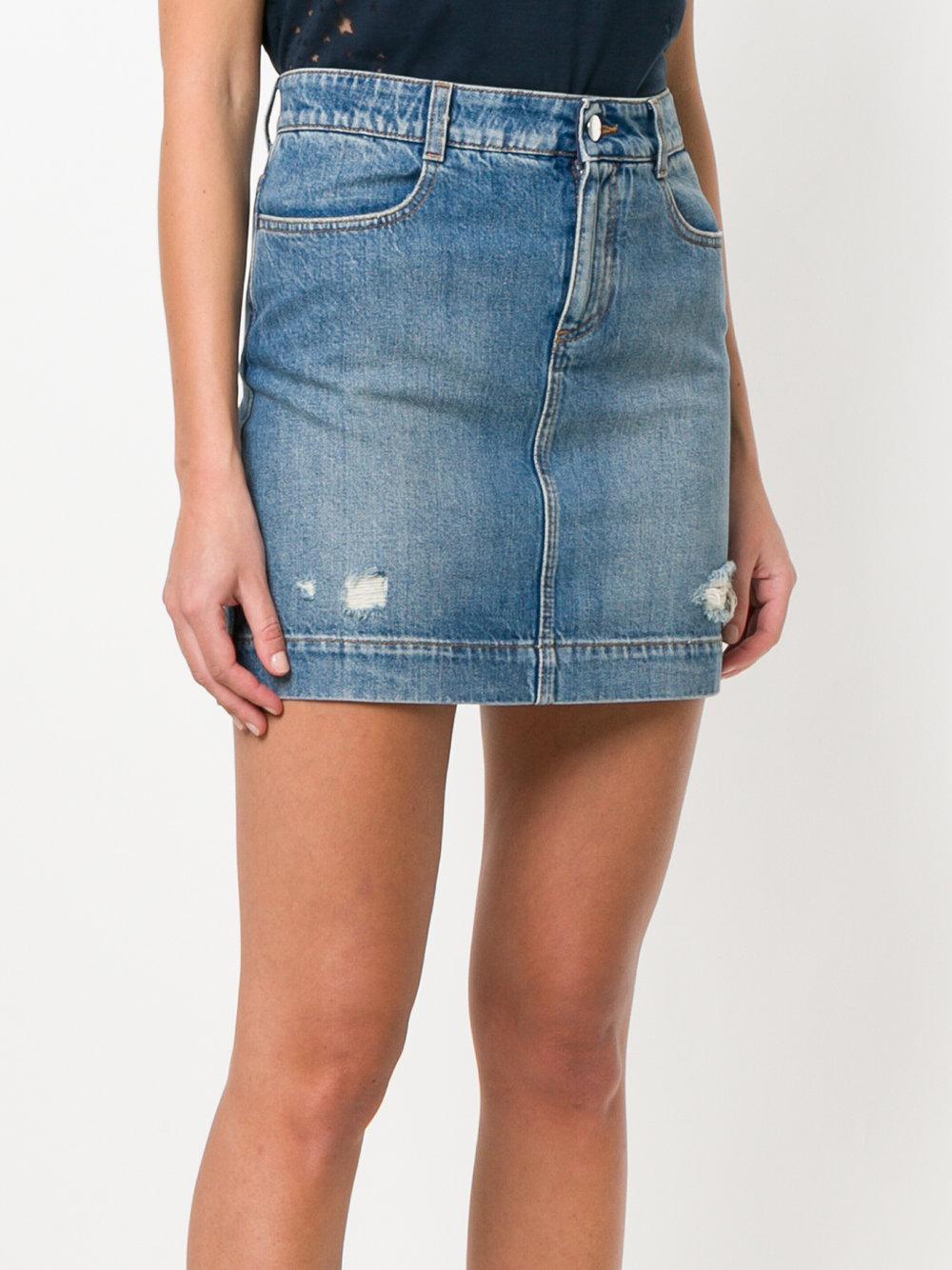 fitted denim skirt