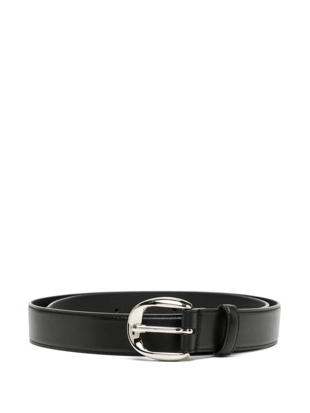 RECTO. Signature Round Buckle Belt in White | Lyst