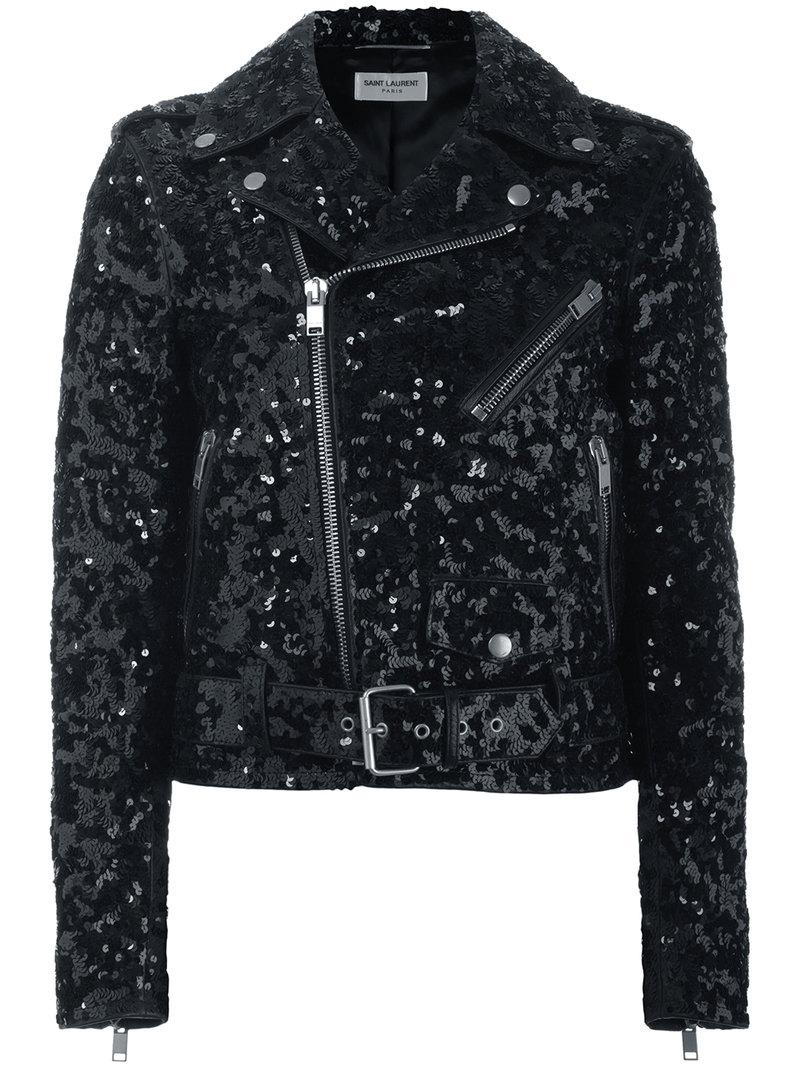 sequin biker jacket