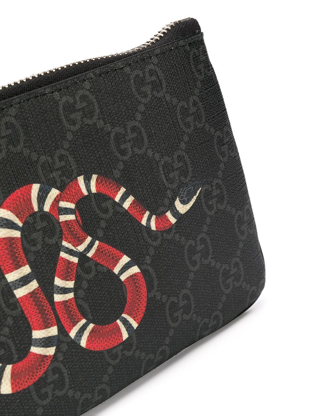 Gucci Kingsnake Wallet GG Supreme (8 Card Slots) Black in Canvas - US