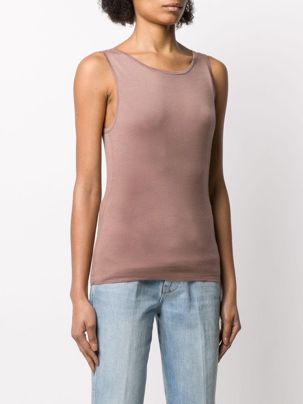 N.Peal Cashmere Sleeveless Cashmere Top in Brown Lyst