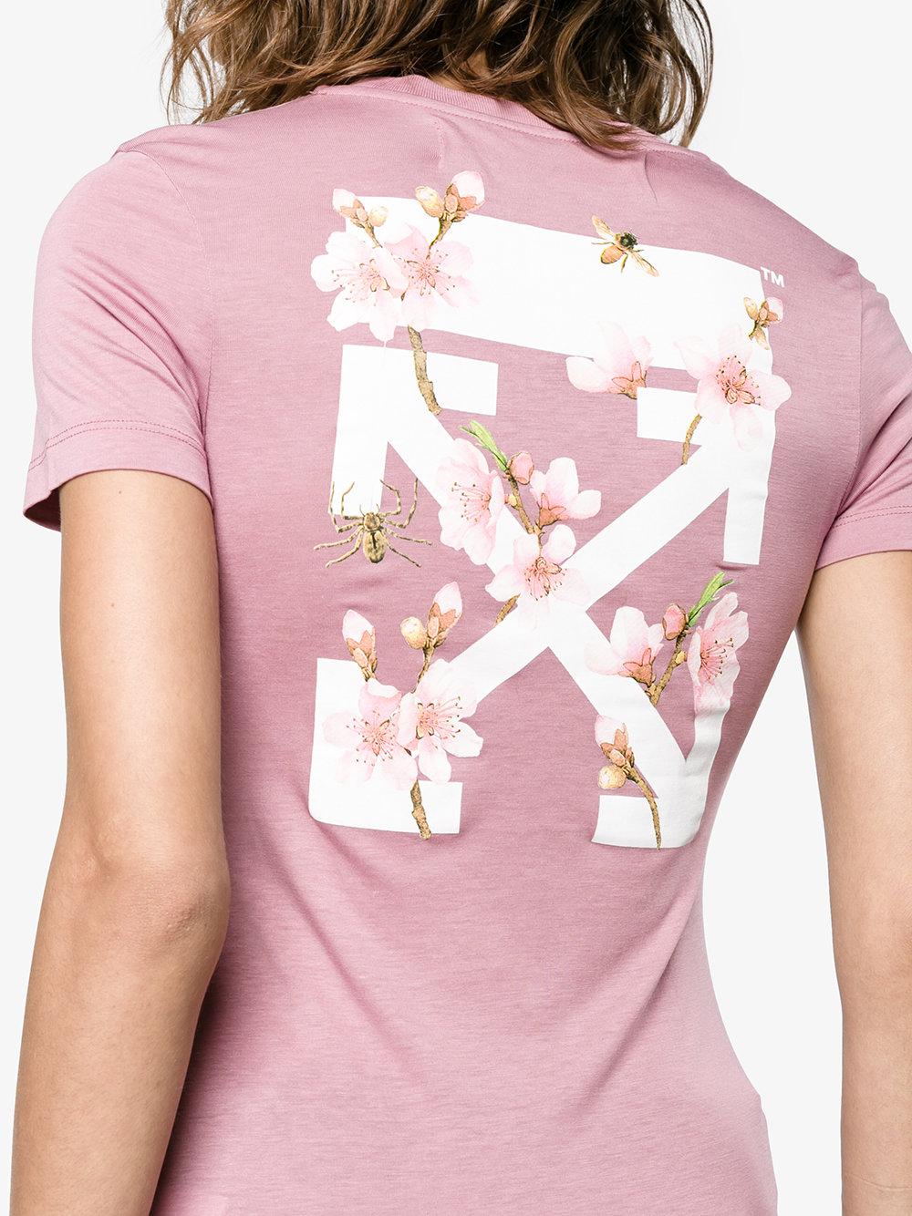 Off-White c/o Virgil Abloh Slim Fit T-shirt With Floral Print in 
