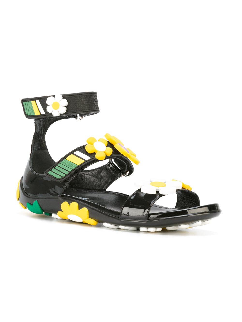 prada black flat sandals