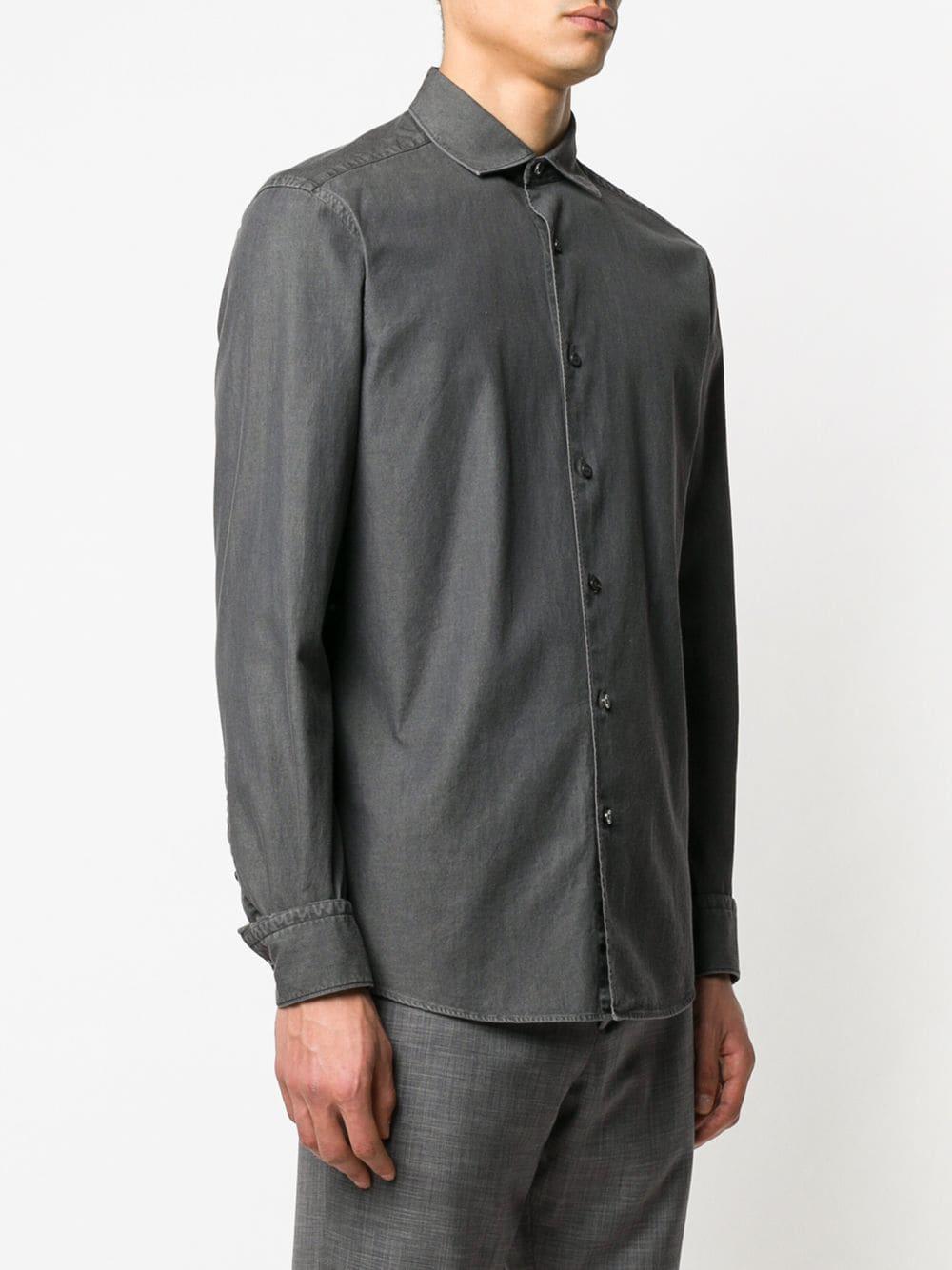 Ermenegildo Zegna Denim Shirt in Grey (Gray) for Men - Lyst
