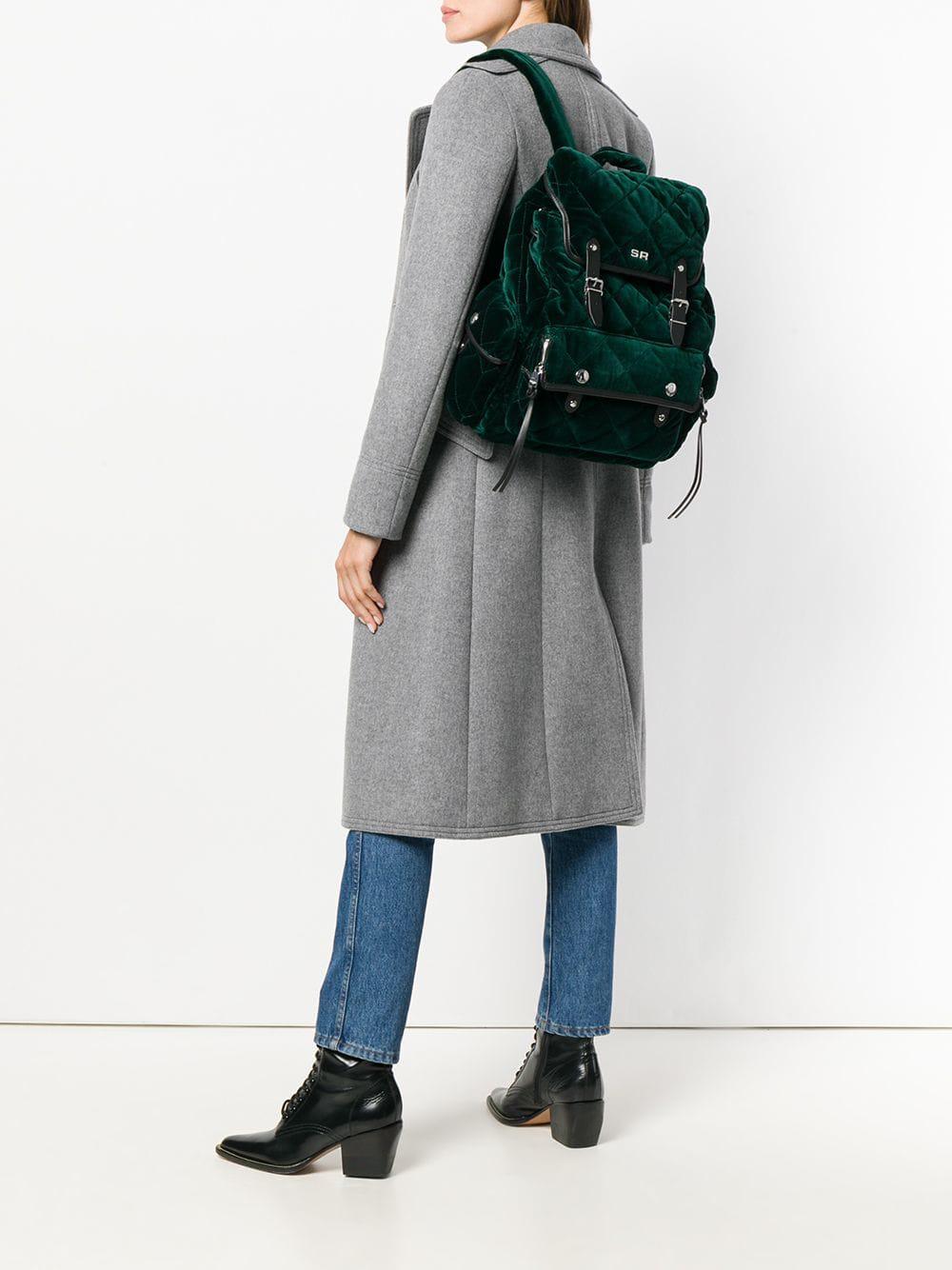 Sonia Rykiel Leather Le Oyster Quilted Backpack in Green | Lyst