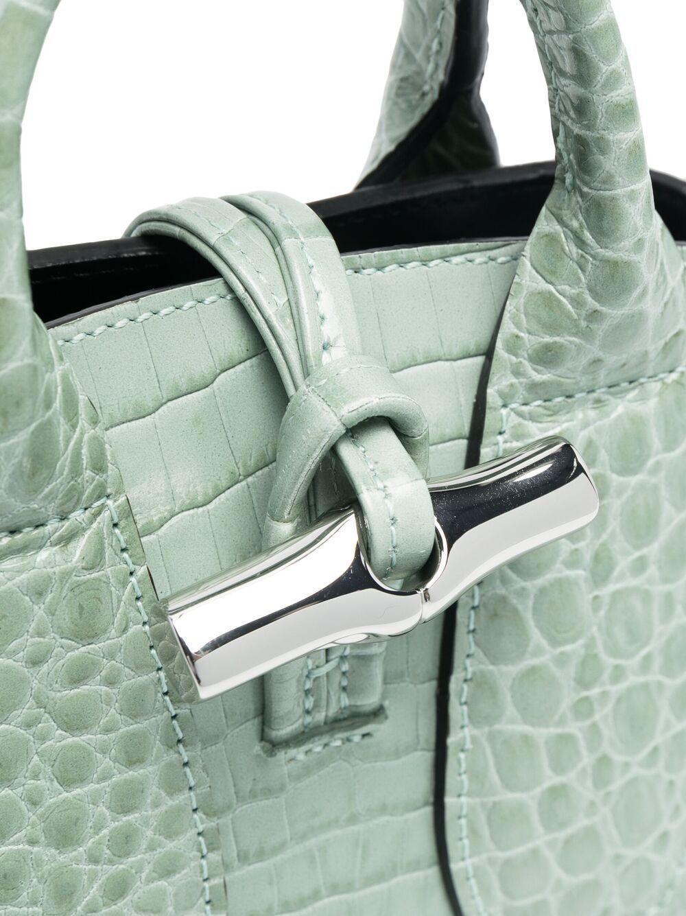 Longchamp Roseau Medium Top Handle Bag in Green