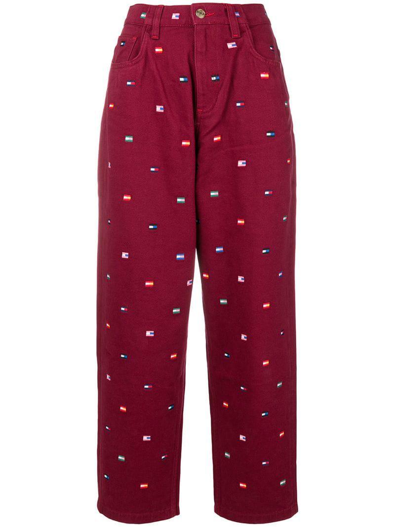 Tommy Hilfiger Embroidered Logo Trousers | Lyst