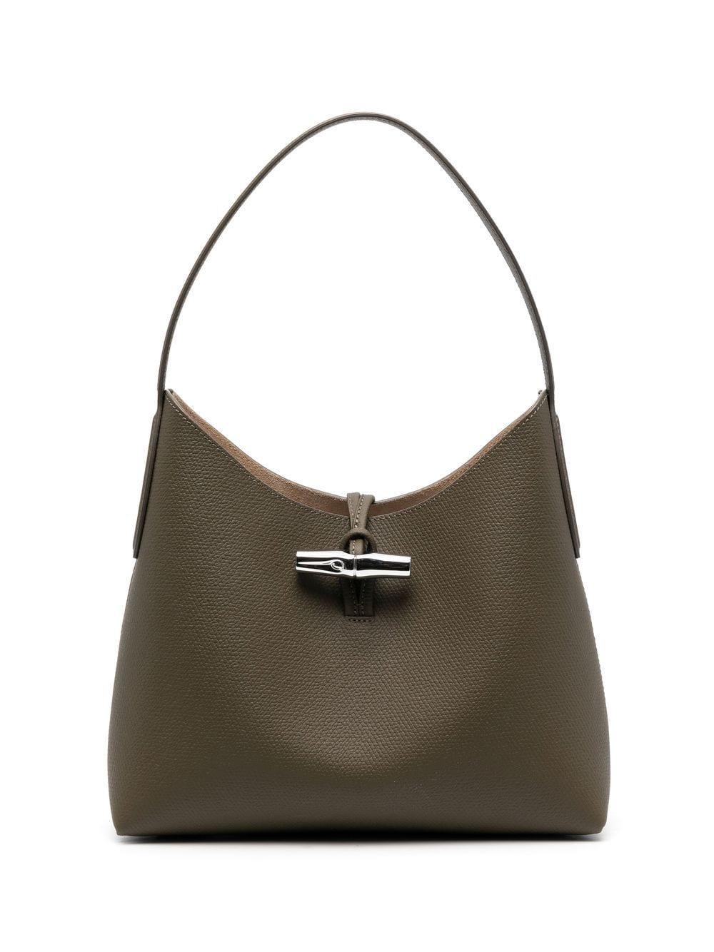 Longchamp Roseau Leather Shoulder Bag in Green | Lyst