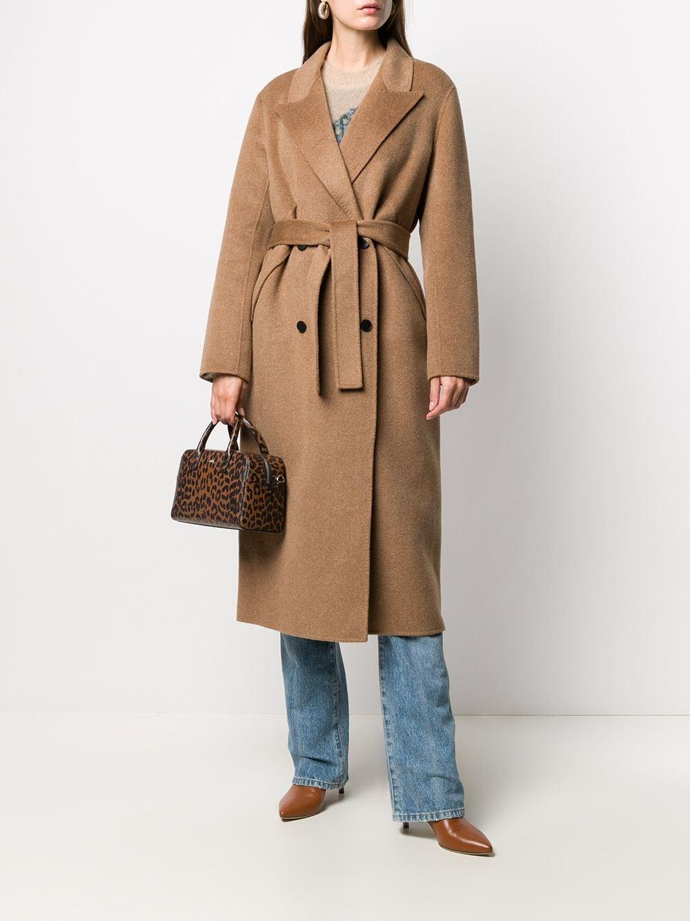 sandro long belted coat