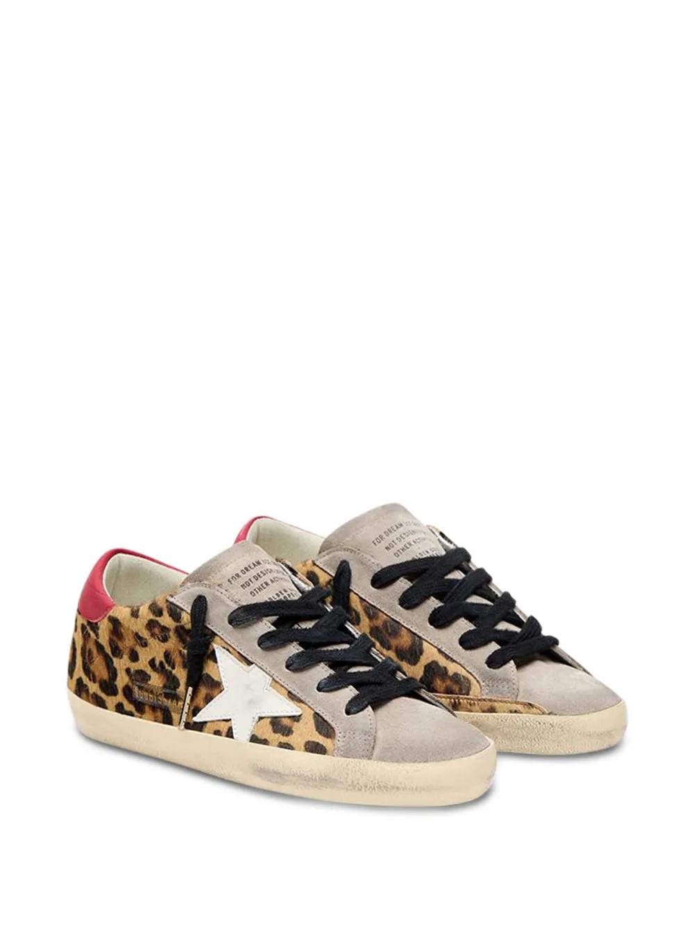 Designer Golden Goose Deluxe Brand Super-Star Leopard Sneakers for