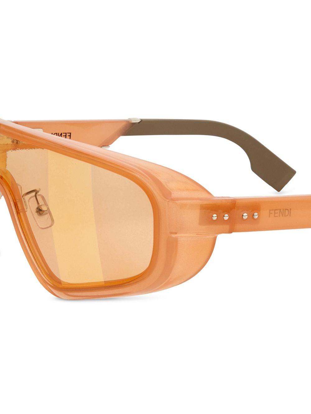 Fendi Botanical Shield Sunglasses in Orange for Men | Lyst