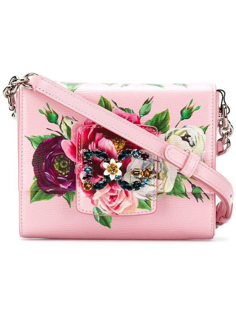 Dolce & Gabbana Floral Printed Leather Dg Millennials Mini Bag in Pink ...