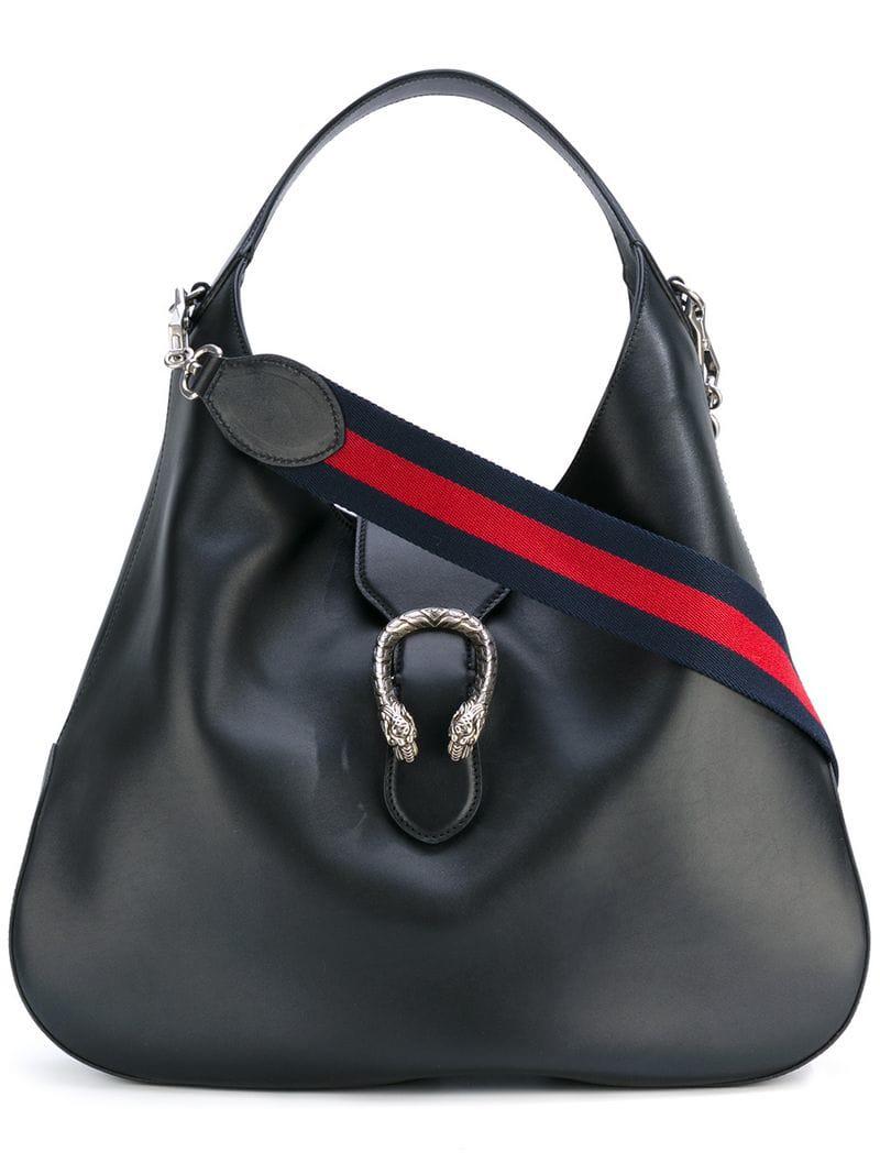 Gucci Leather Slouch Shoulder Bag in Black - Lyst