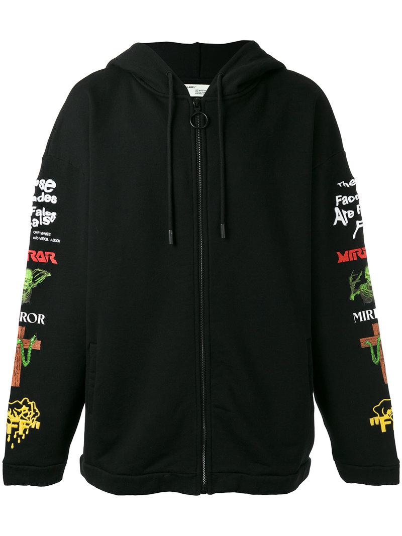 Lyst - Off-White C/O Virgil Abloh Embroidered Hoodie in Black for Men