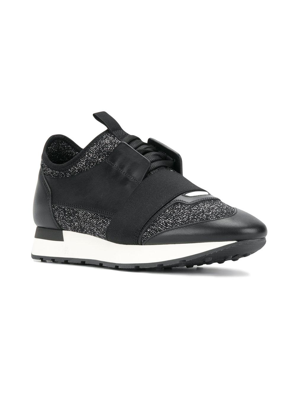 Balenciaga Leather Race Runners in Black - Lyst