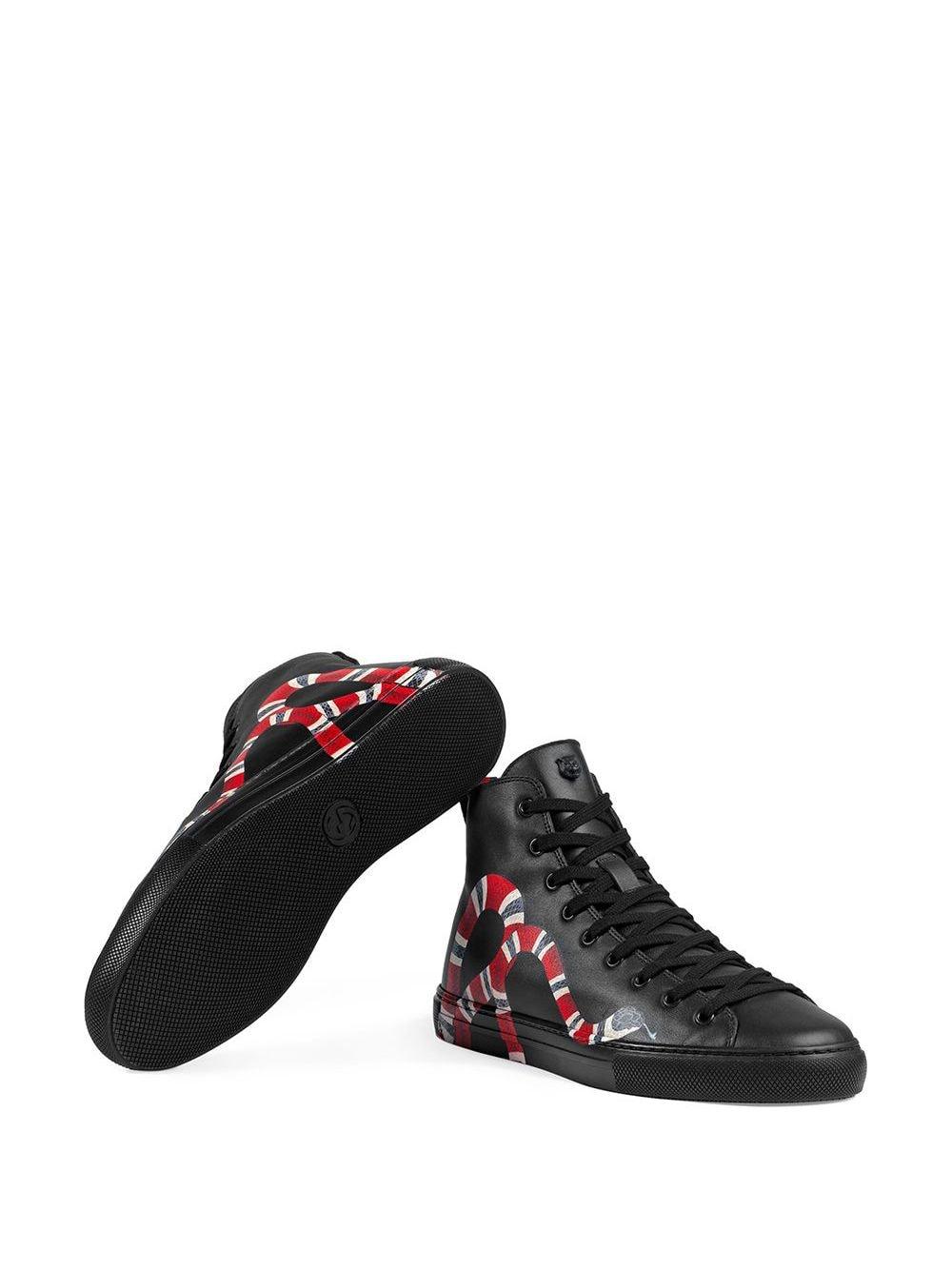 Zapatillas altas con detalle de serpiente Gucci de Cuero de color Negro |  Lyst