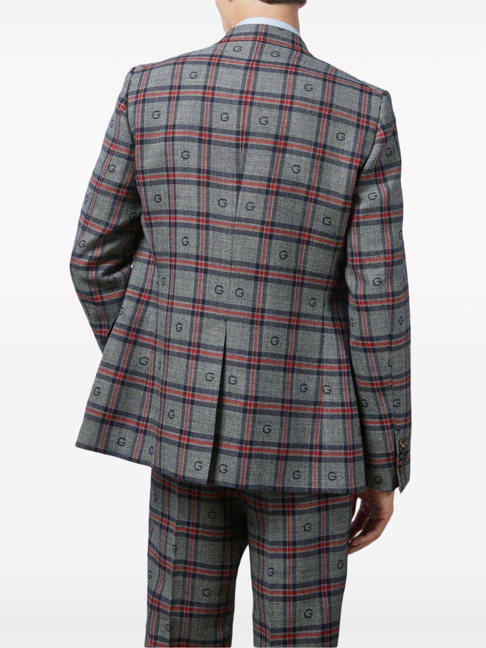 テーラードジャケット GUCCI DOUBLE-BREASTED CHECKED WOOL JACKET Double-breasted GG wool jacket in black | GUCCI® CA