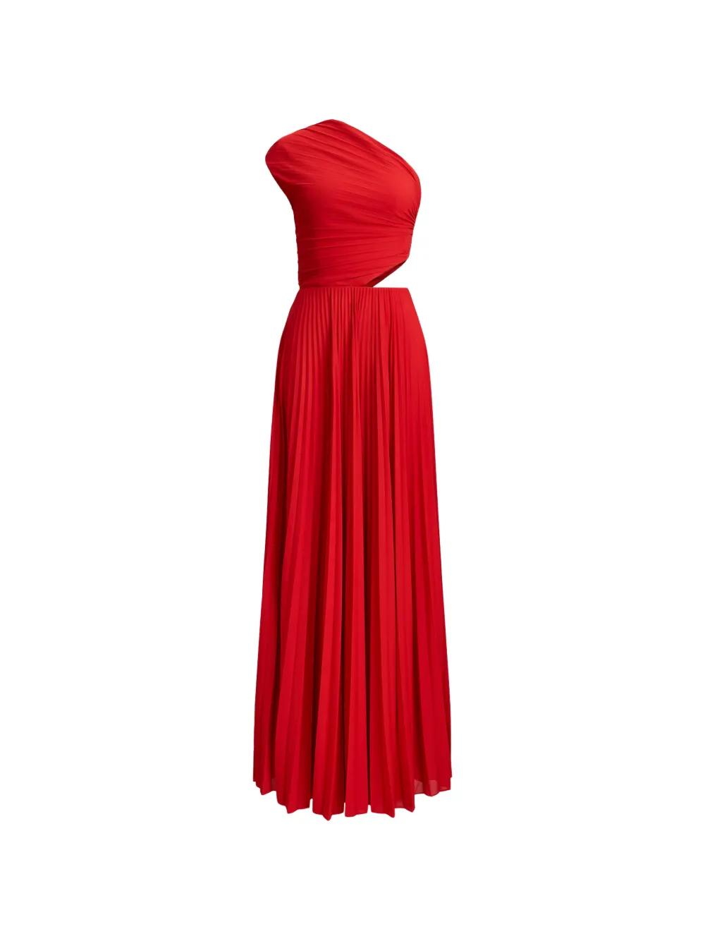 chinese dress ladies Ralph Lauren Spring 2013 Leather Embellished Red Gown main image 0
