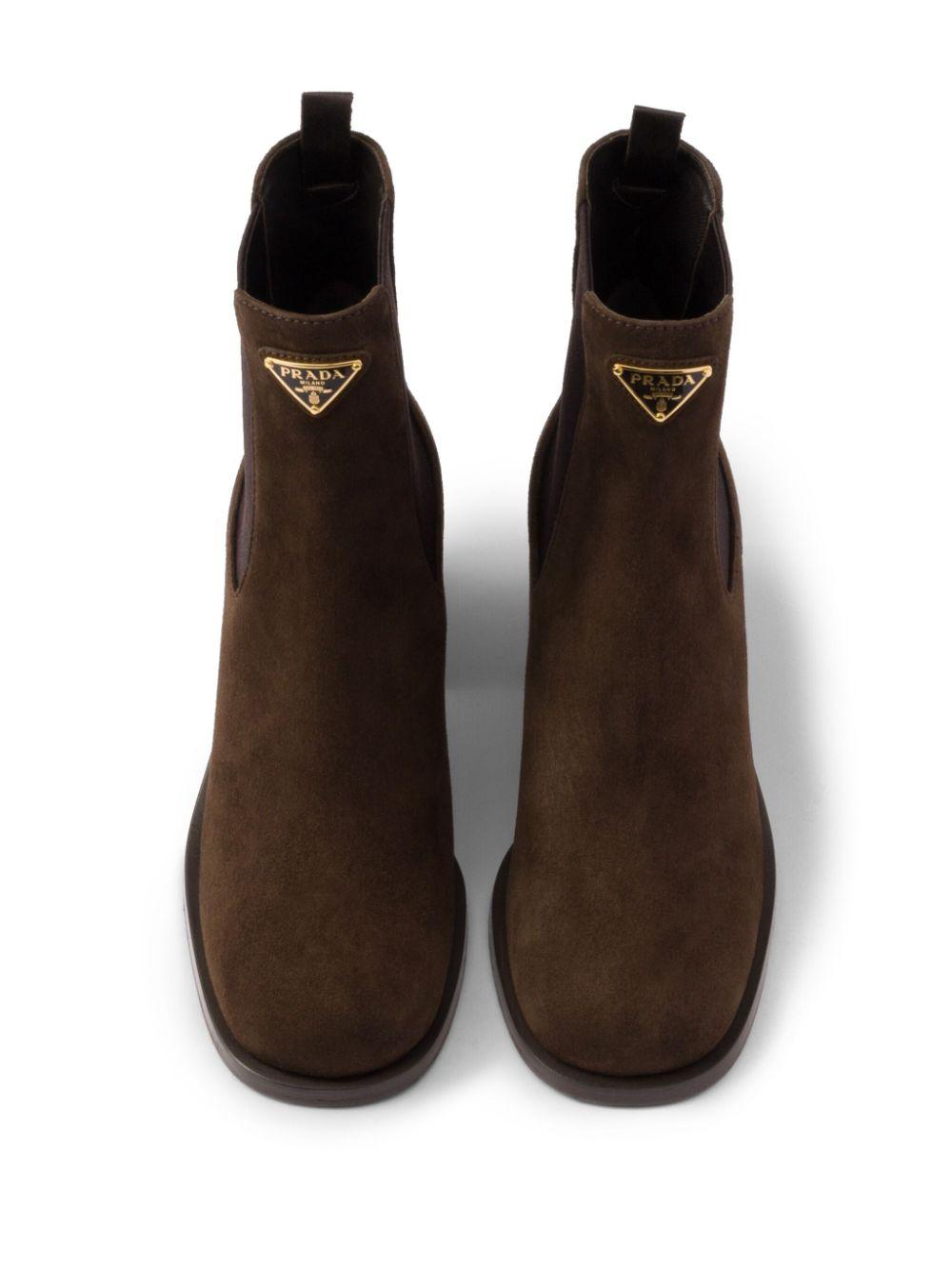 Prada Suede 55Mm Booties in Brown Lyst UK