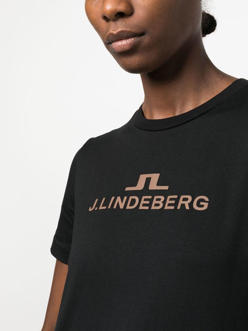 J.Lindeberg Alpha Logo-print T-shirt in Black | Lyst