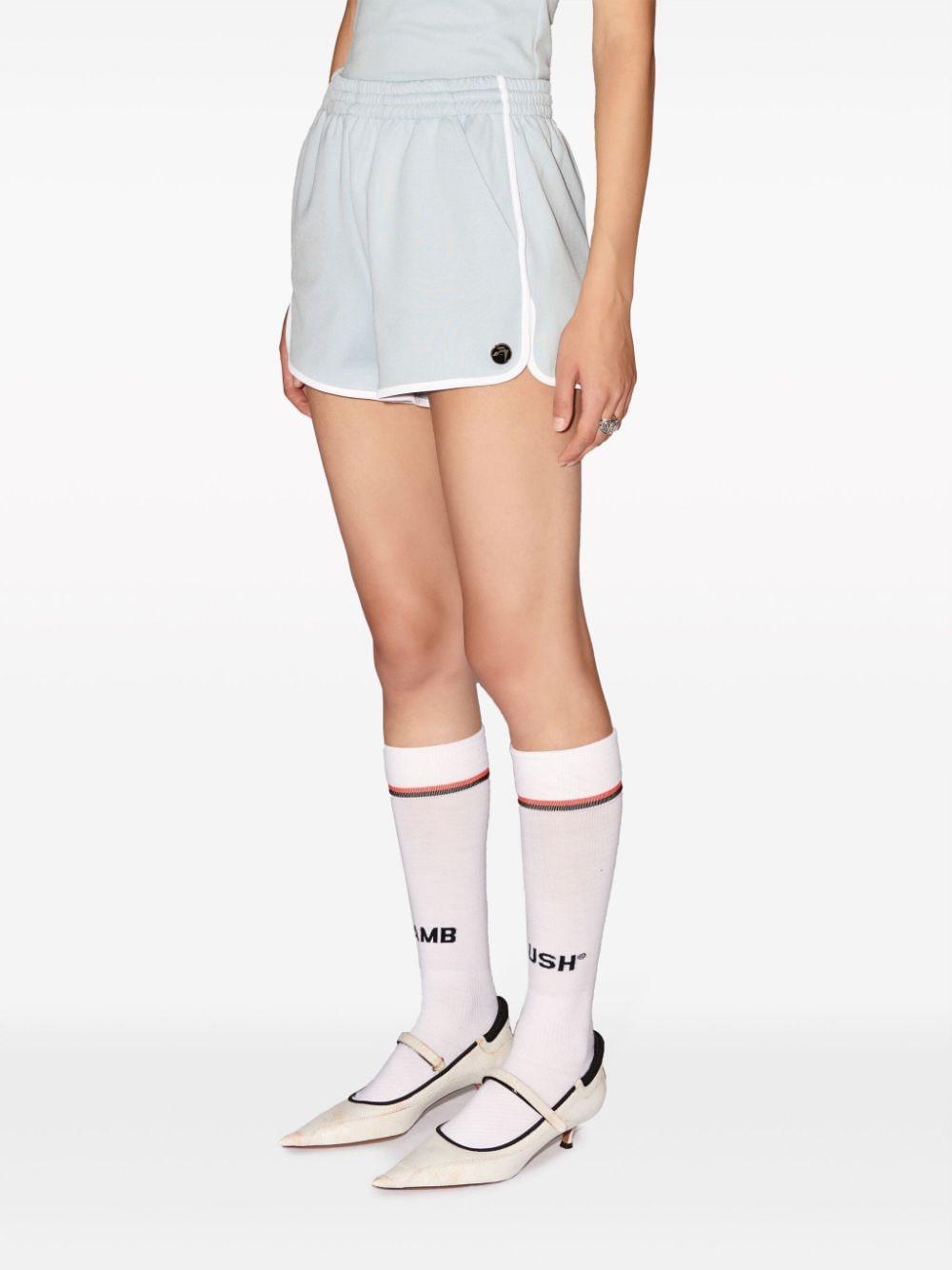 AMBUSH logo-charm virgin-wool shorts - Black