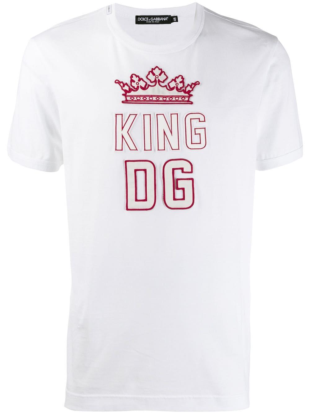 Dolce & Gabbana Embroidered Logo Tshirt in White for Men Lyst
