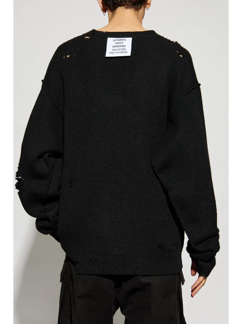 VETEMENTS ブラック クルーネック セーター メンズ Vetements クルーネックセーター | オンラインセールは最大50