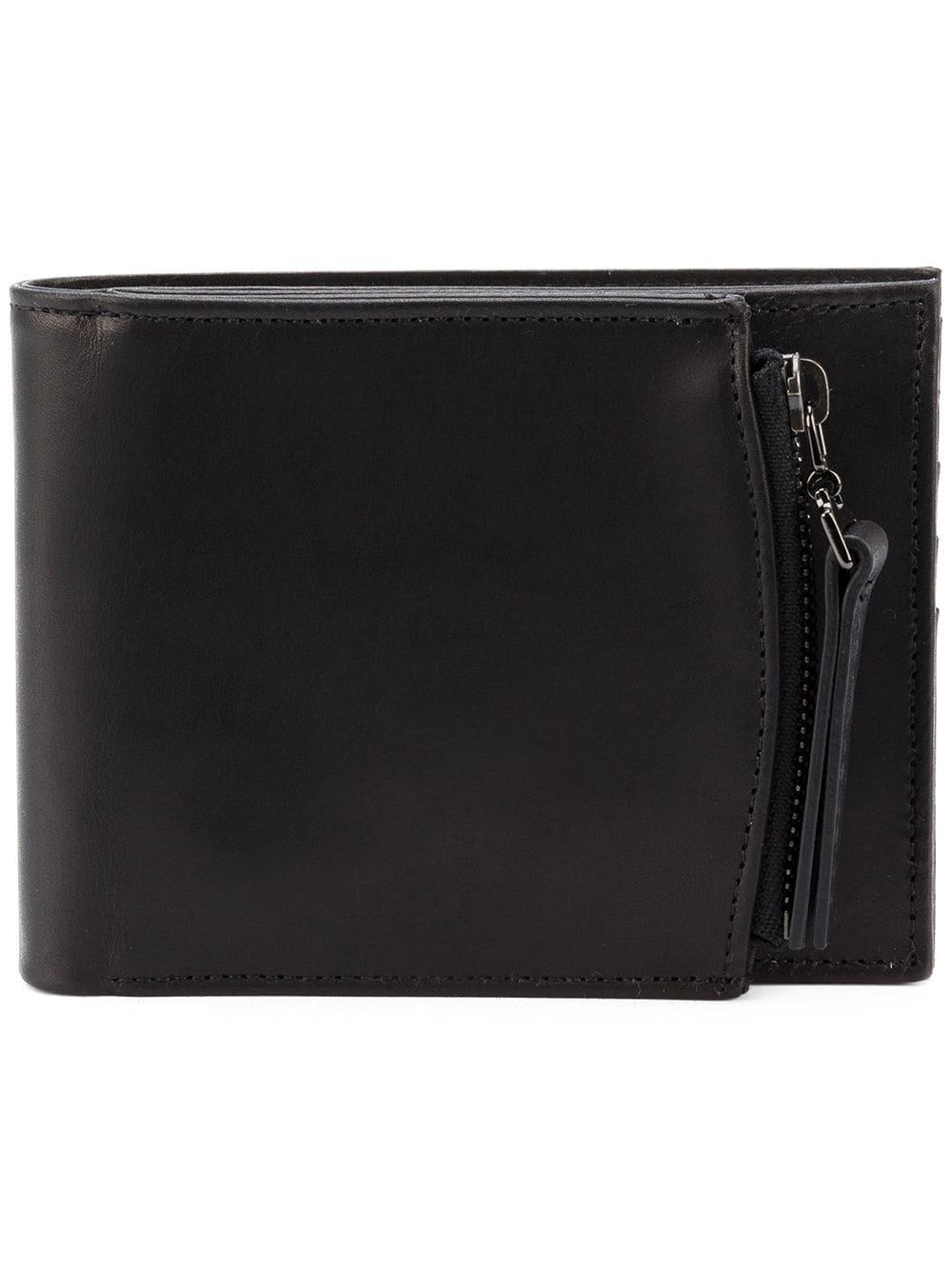 Maison Margiela Leather Zip Compartment Billfold Wallet in Black for