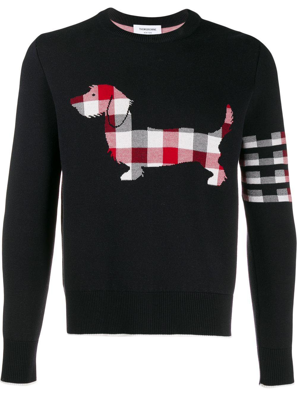 Thom Browne Hector Icon Jacquard Jumper in Blue (Black) for Men - Lyst