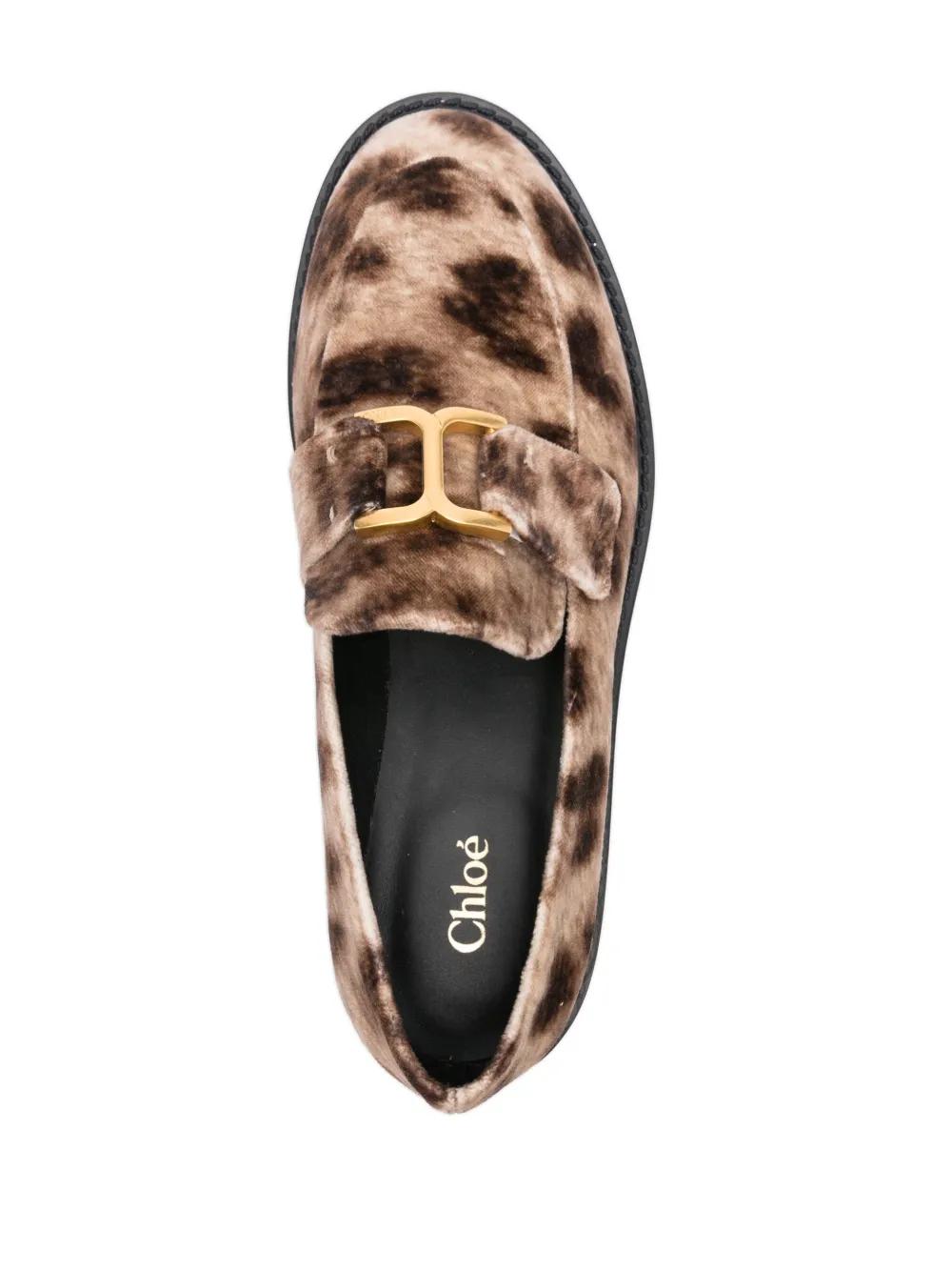 Chloe レザー ファー モカシン 黒 Chloe レザー ファー モカシン 黒