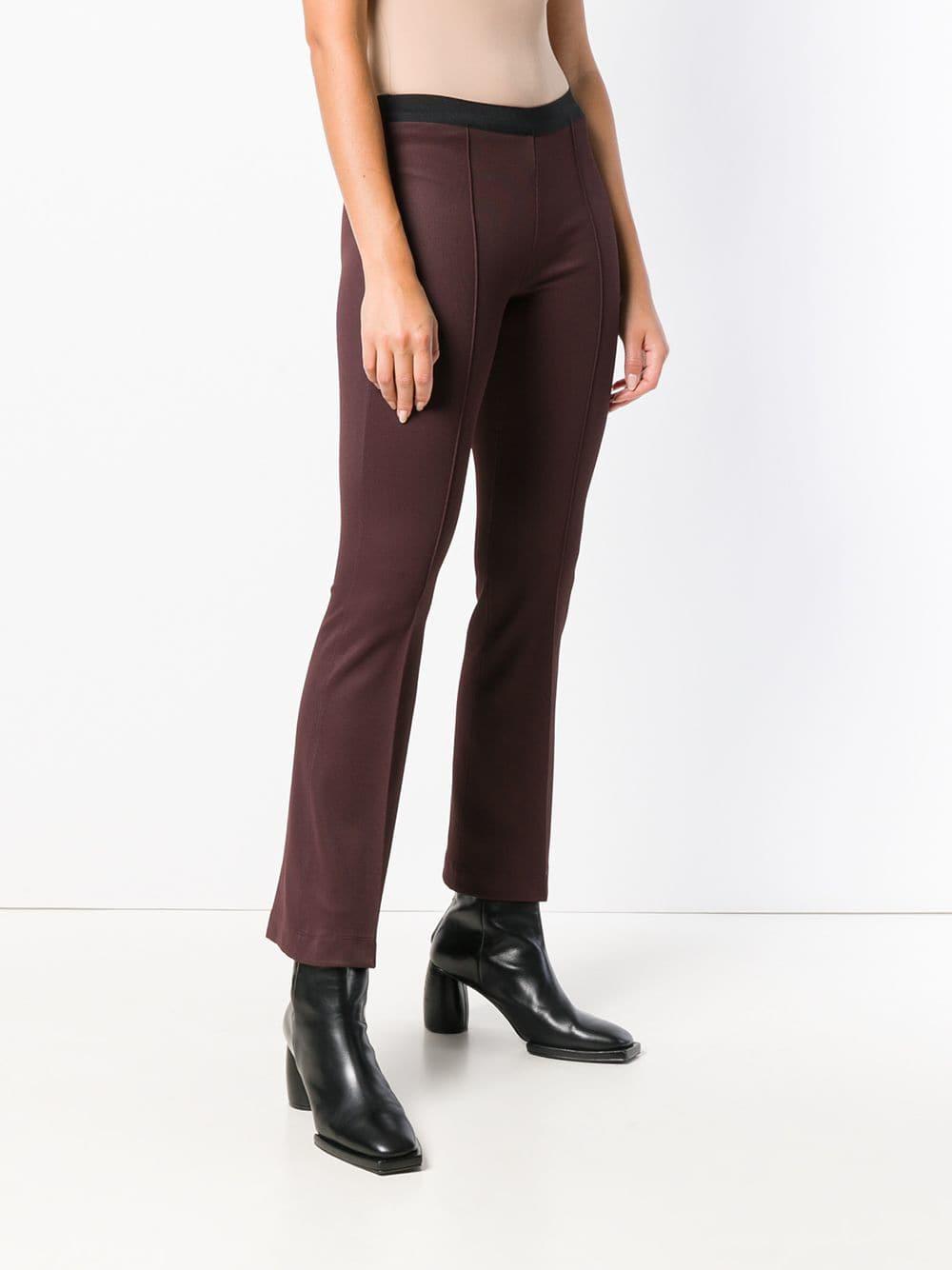 Helmut Lang Synthetic Flared Rib leggings in Brown - Lyst