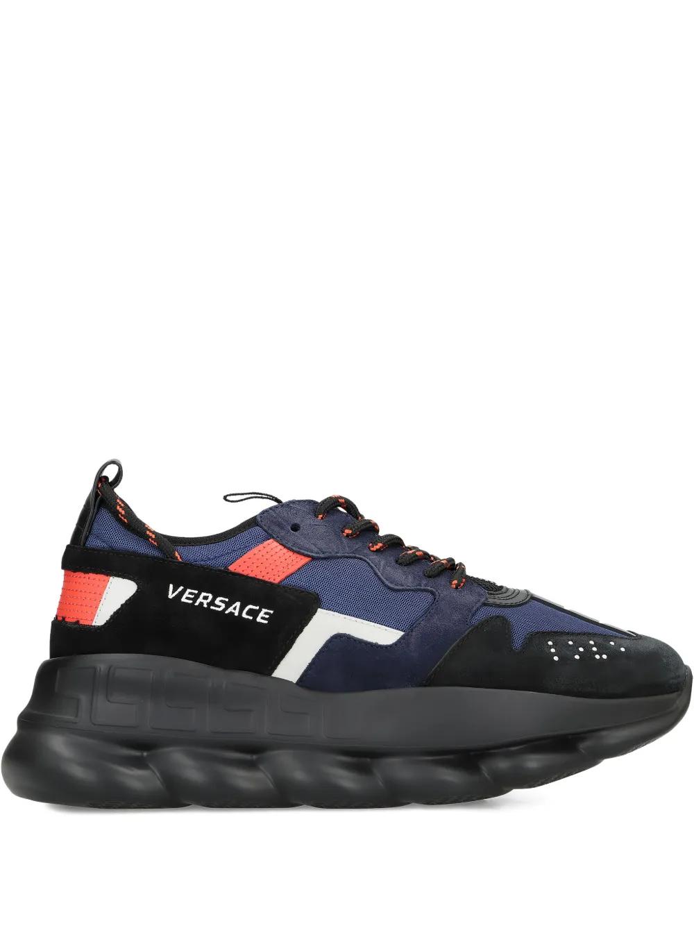 Chaussure Versace Chain Reaction Basket Versace Homme Bleu Baskets