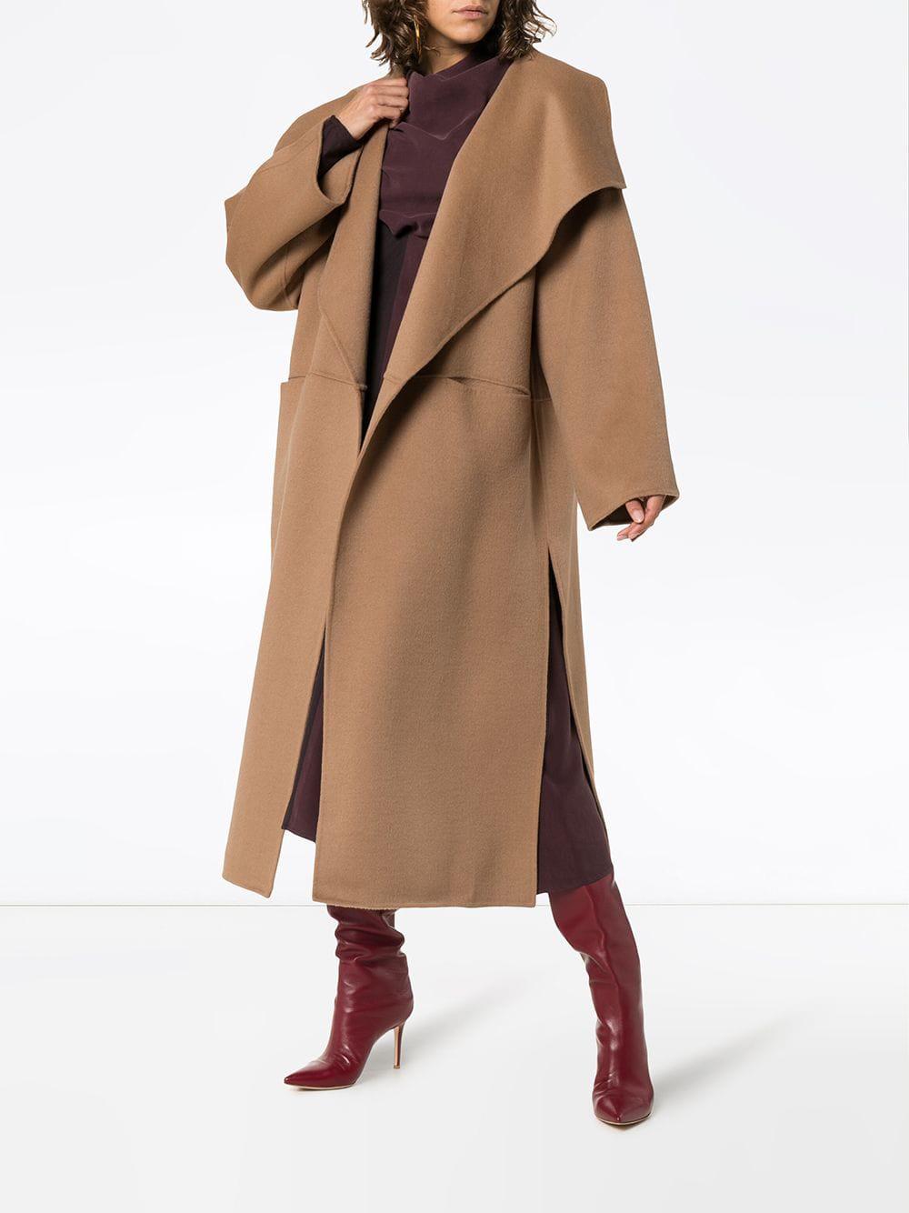 Totême Wool Annecy Oversized Camel Coat in Brown - Lyst