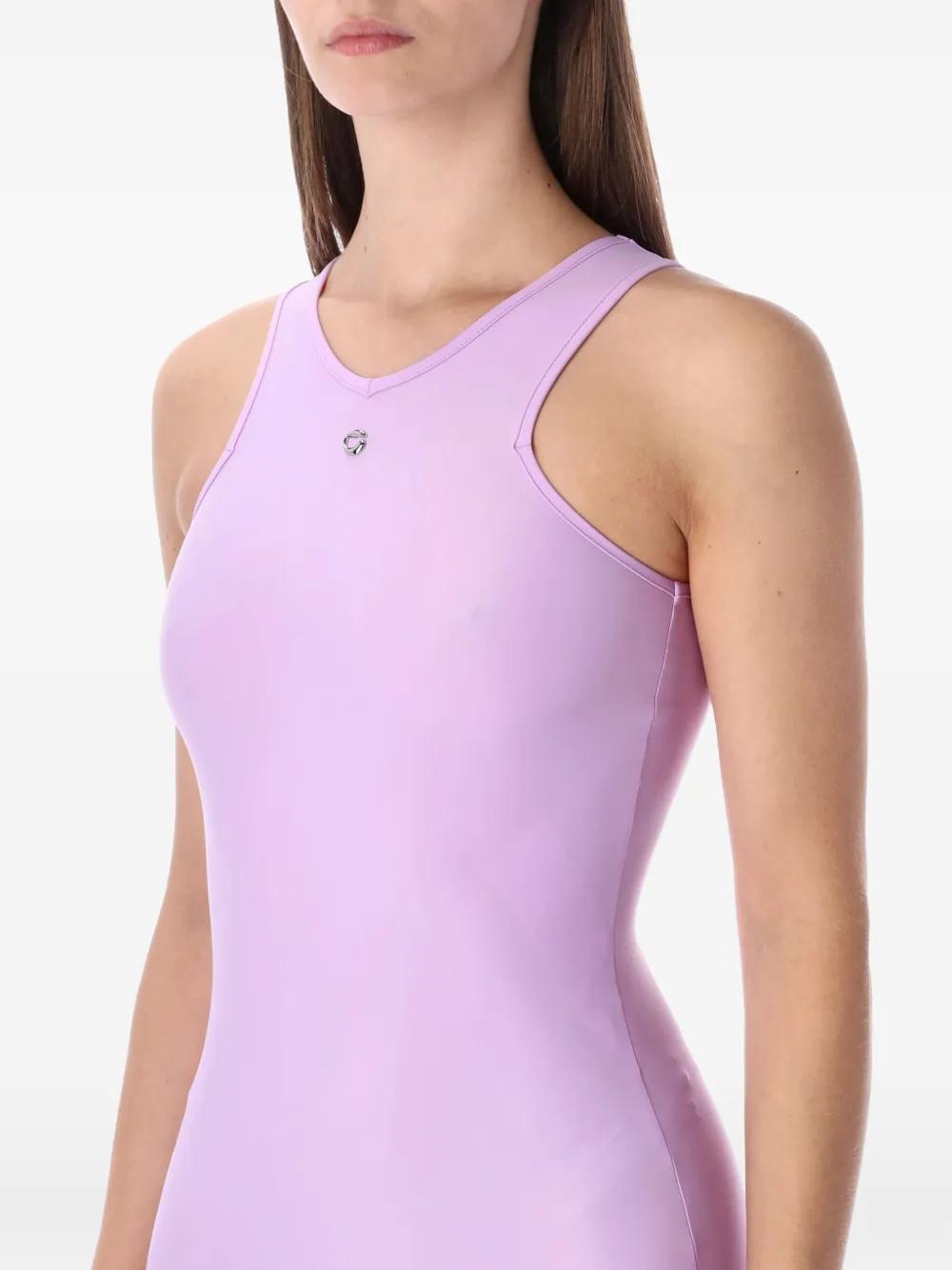 coperni purple dress Floral-appliqu jersey cocktail dress in purple - Coperni