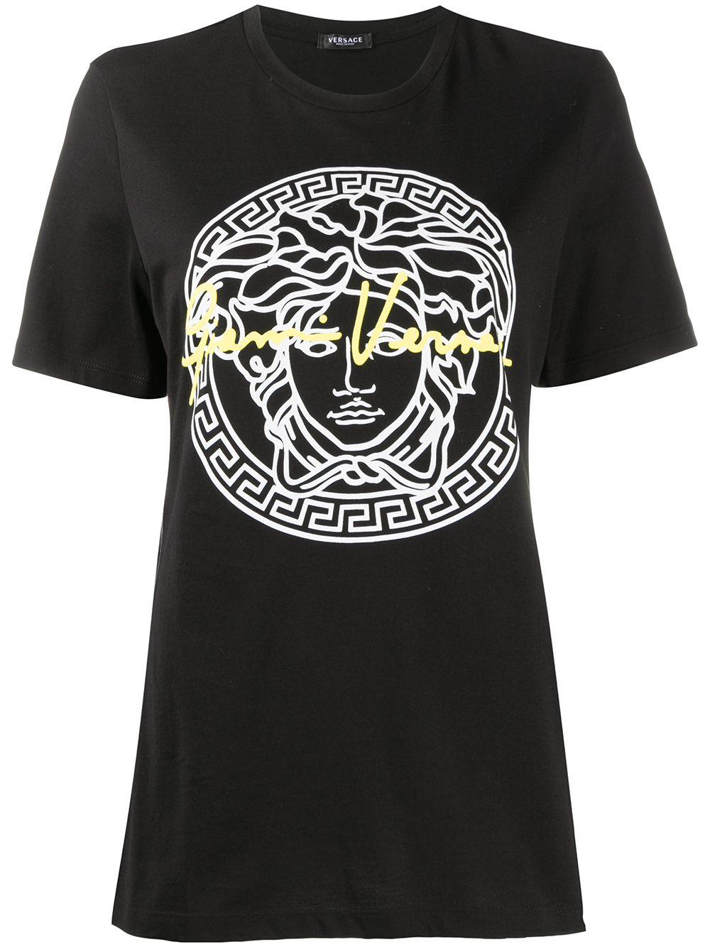 Versace Cotton Medusa Print T-shirt in Black - Lyst